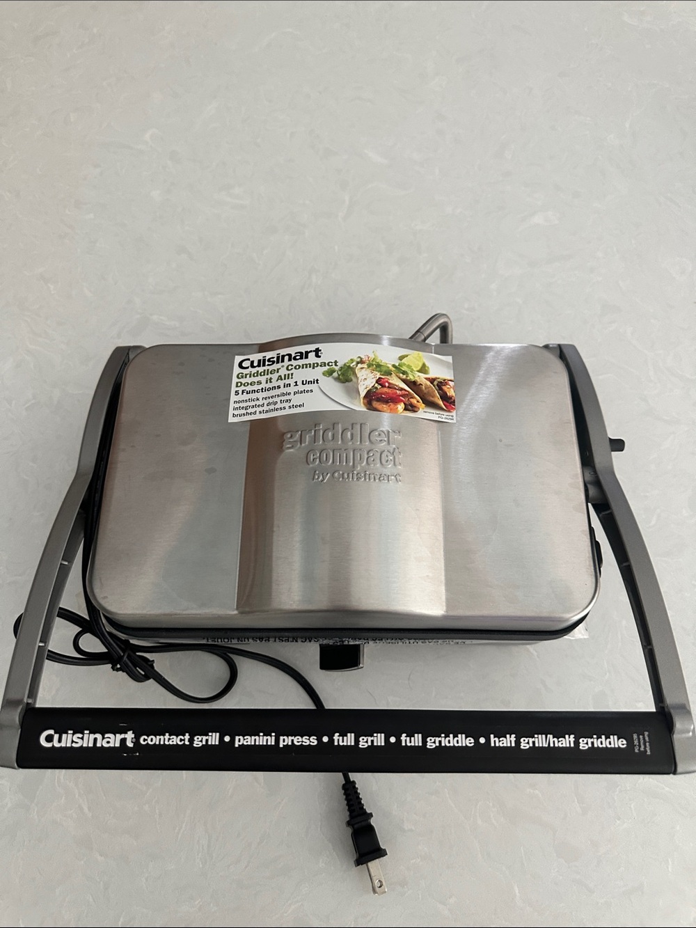 Cuisinart Griddler Compact GR-35 Grill, Panini Press & Griddle, Nonstick Plates